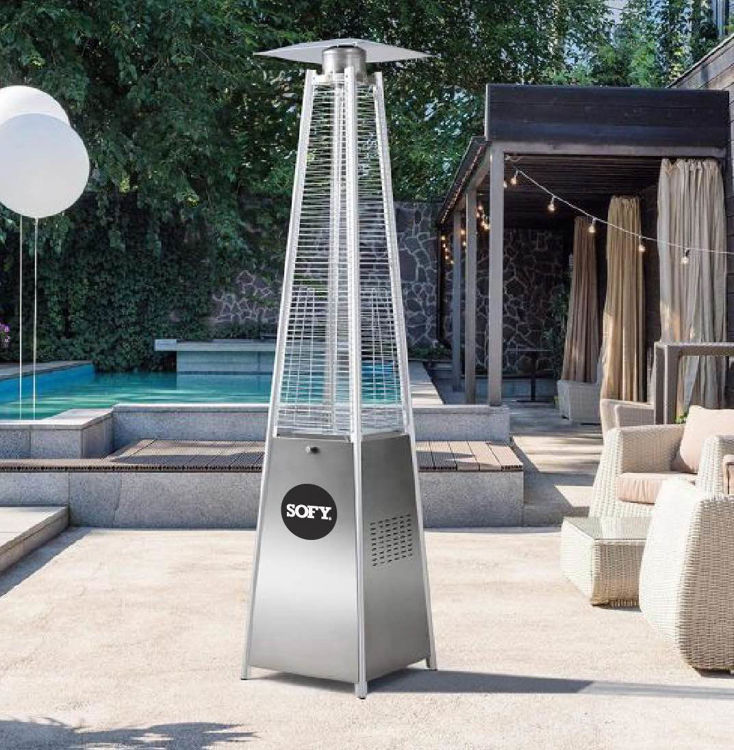 Picture of 2.2m Stainless Steel  Flame Patio Heater  with wheels