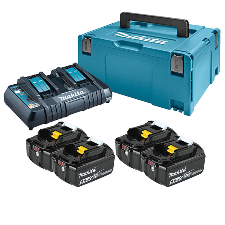 Picture of MAKITA | POWER SOURCE KIT ( 4 Battery + 1 Charger ) | 18V 6.0 Ah | MKP3PG184